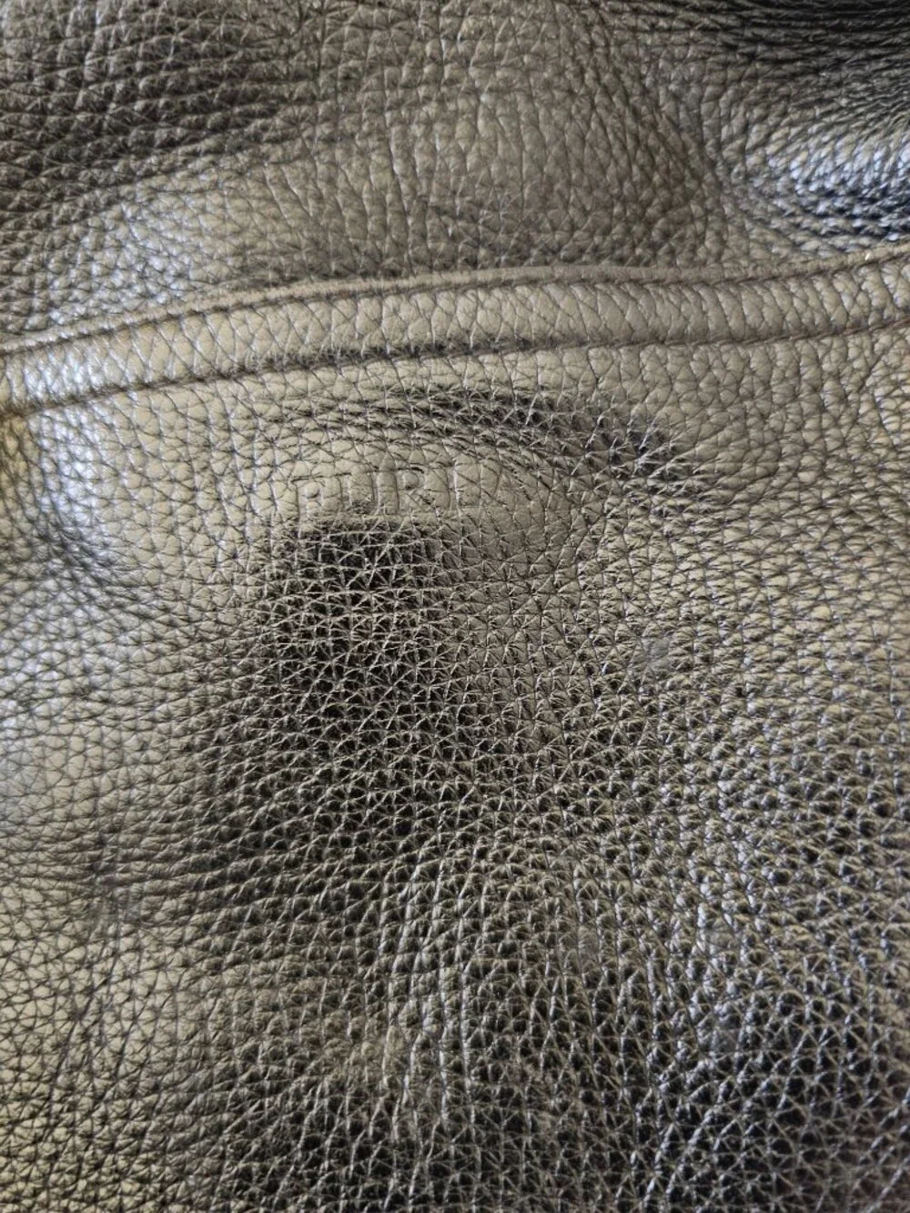Furla Black Genuine Leather Studded Crystal Hobo Shoulder Bag